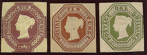 The embossed adhessive stamps 1847-1854